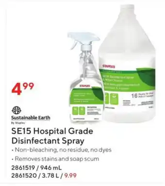 Staples SE15 Hospital Grade Disifectant Spray offer