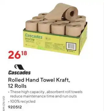 Staples Rolled Hand Towel Kraft offer