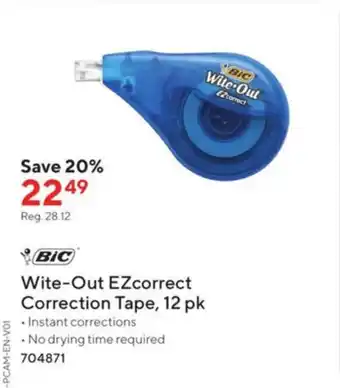 Staples Wite-Out EZcorrect Correction Tape offer