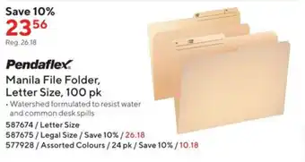Staples Manila File Folder offer