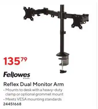 Staples Reflex Dual Monitor Arm offer