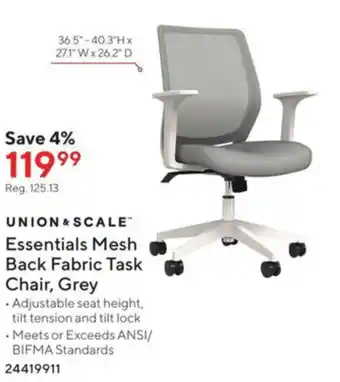 Staples Essentials Mesh Back Frabric Task offer