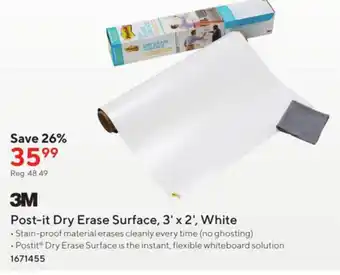 Staples Post-it Dry Erase Surface offer