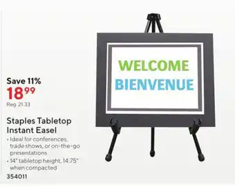 Staples Staples Tabletop Instant Easel offer