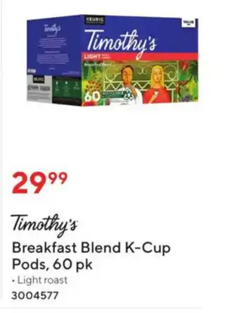 Staples Breakfast Bland K-Cup offer