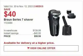 Costco Braun Series 7 shaver offer