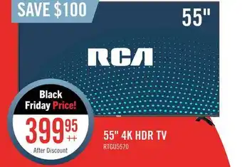 The Brick Rca 55 4k hdr smart google tv offer