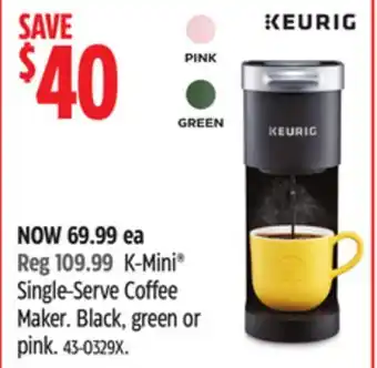 Canadian Tire Keurig k-mini single-serve coffee maker offer