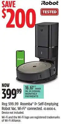 Canadian Tire Irobot roomba i1+ self-emptying robot vac offer