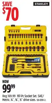 Canadian Tire Stanley 197-pc socket set offer