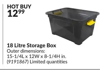 Princess Auto 18 litre storage box offer