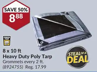 Princess Auto 8 x 10 ft heavy duty poly tarp offer