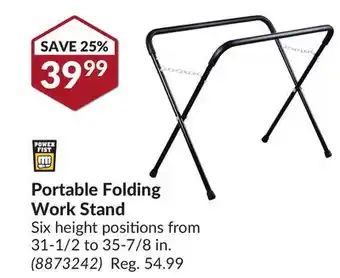 Princess Auto Portable folding work stand offer