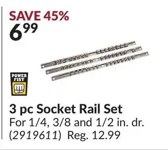 Princess Auto 3 pc socket rail set offer