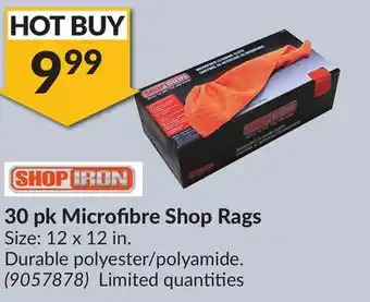 Princess Auto 30 pk microfibre shop rags offer
