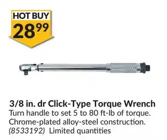 Princess Auto 3/8 in. dr click-type torque wrench offer