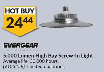 Princess Auto Evergear 5,000 lumen high bay screw-in light offer