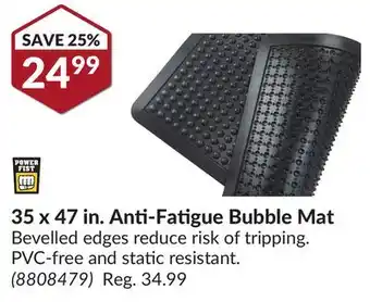 Princess Auto 35 x 47 in. anti-fatigue bubble mat offer