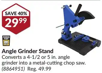 Princess Auto Angle grinder stand offer