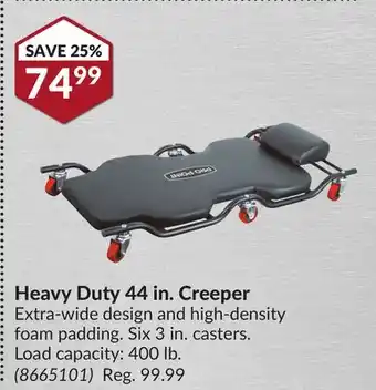 Princess Auto Heavy duty 44 in. creeper offer