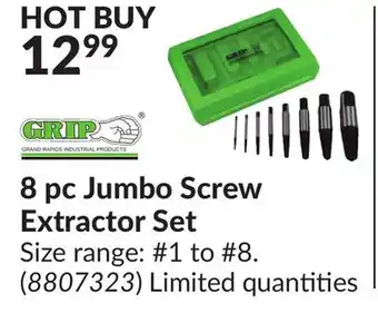 Princess Auto 8 pc jumbo screw extractor set offer