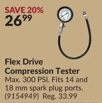 Princess Auto Flex drive compression tester offer