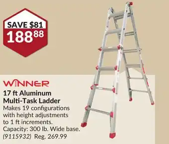 Princess Auto 17 ft aluminum multi-task ladder offer