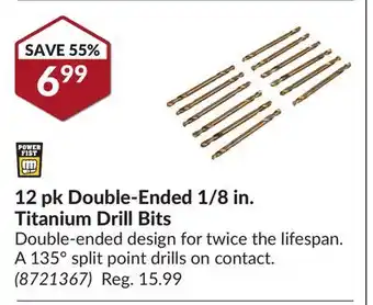 Princess Auto 12 pk double-ended 1/8 in. titanium drill bits offer