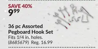 Princess Auto 36 pc assorted pegboard hook set offer