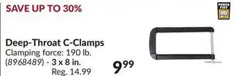 Princess Auto Deep-throat c-clamps offer