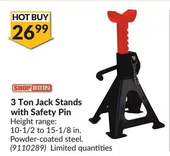 Princess Auto 3 ton jack stands with safety offer