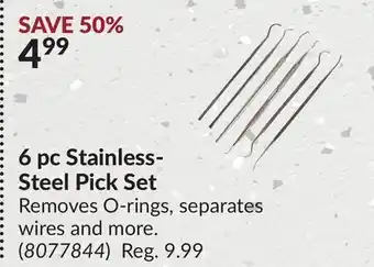 Princess Auto 6 pc stainless-steel pick set offer