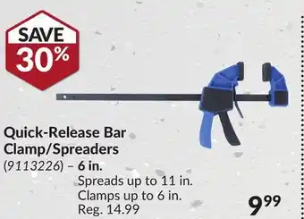 Princess Auto Quick-release bar clamp/spreaders offer