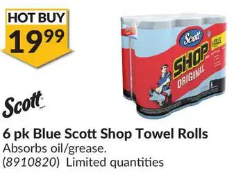 Princess Auto 6 pk blue scott shop towel rolls offer