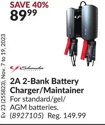 Princess Auto 2a 2-bank battery charger/maintainer offer