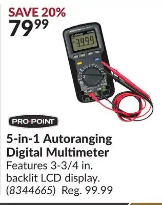 Princess Auto 5-in-1 autoranging digital multimeter offer