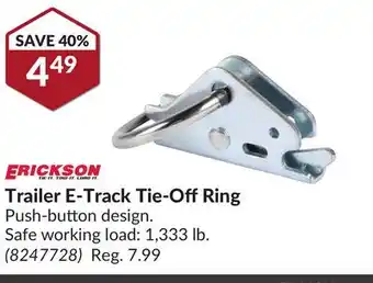 Princess Auto Trailer e-track tie-off ring offer
