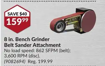 Princess Auto 8 in. bench grinder belt sander attachment offer