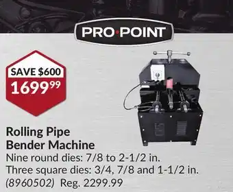Princess Auto Rolling pipe bender machine offer