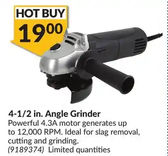 Princess Auto 4-1/2 in. angle grinder offer