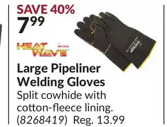 Princess Auto Large pipeliner welding gloves offer