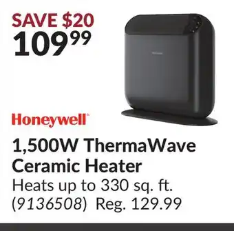 Princess Auto 1,500w thermawave ceramic heater offer