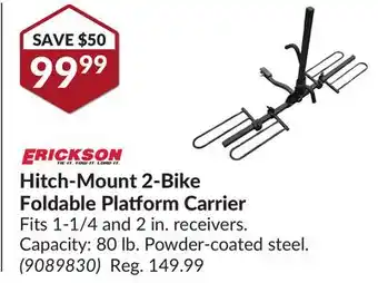 Princess Auto Hitch-mount 2-bike foldable platform carrier offer