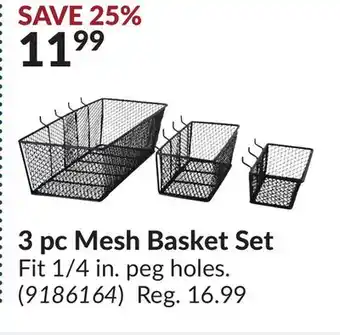 Princess Auto 3 pc mesh basket set offer