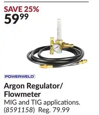 Princess Auto Argon regulator/flowmeter offer