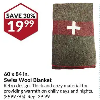Princess Auto 60 x 84 in. swiss wool blanket offer