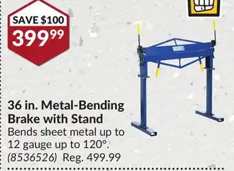 Princess Auto 36 in. metal-bending brake with stand offer