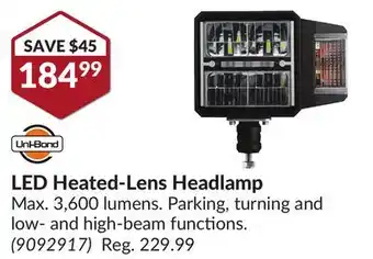 Princess Auto Led heated-lens headlamp offer