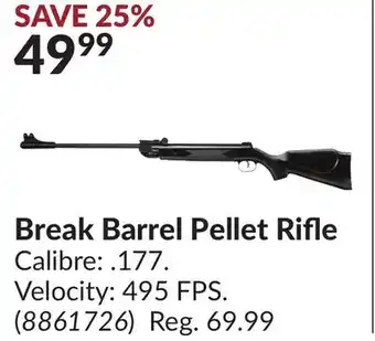 Princess Auto Break barrel pellet rifle offer