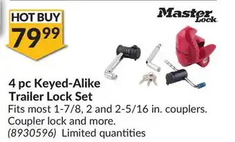 Princess Auto 4 pc keyed-alike trailer lock set offer